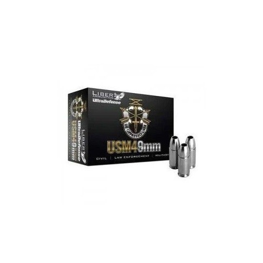Liberty UltraDefense USM4 9mm +P Ammo 20 Rd Box