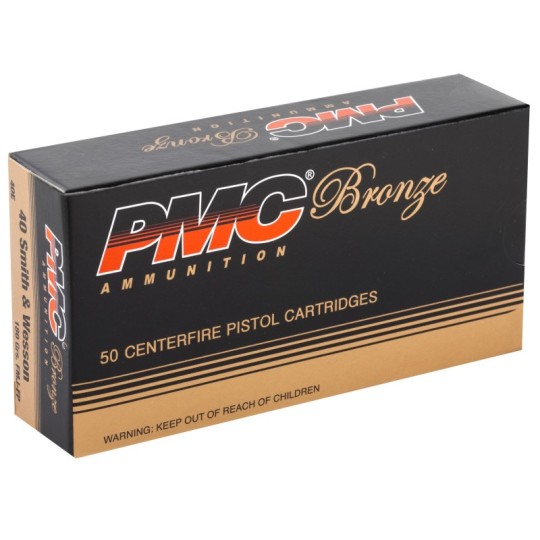 PMC, Bronze, 40S&W, 180 Grain, Full Metal Jacket, 50 Round Box