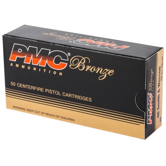 PMC, Bronze, 40S&W, 180 Grain, Full Metal Jacket, 50 Round Box