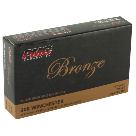 PMC, Bronze, 308 Winchester, 147 Grain, Full Metal Jacket, 20 Round Box