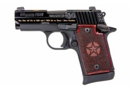 SIG P938 6 RD 9mm Texas Gold Pistol Redwood Grips