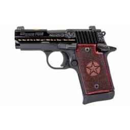 SIG P938 6 RD 9mm Texas Gold Pistol Redwood Grips