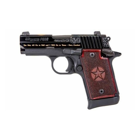 SIG P938 6 RD 9mm Texas Gold Pistol Redwood Grips