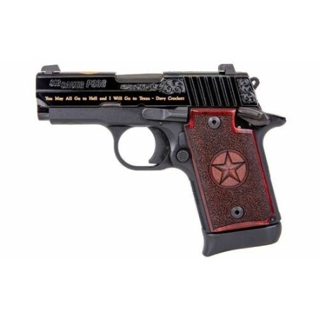 SIG P938 6 RD 9mm Texas Gold Pistol Redwood Grips