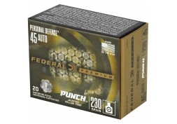 Federal, Personal Defense, Punch, 45 ACP, 230Gr, Jacketed Hollow Point, 20 Round Box
